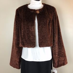 Mac&Jac Faux Fur Cropped Jacket Size 12
